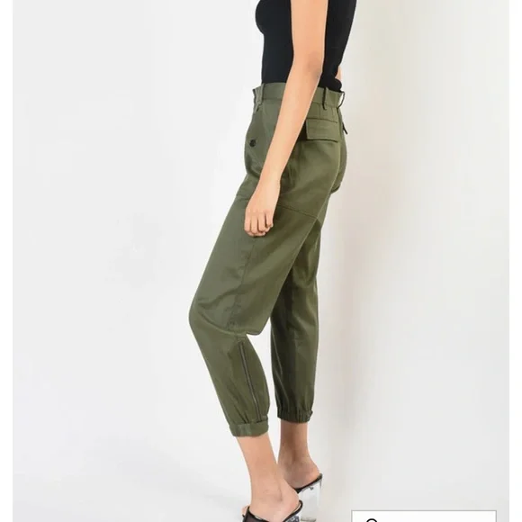 NILI LOTAN ARMY GREEN CARGO TAPERED PANTS - Picture 4 of 6